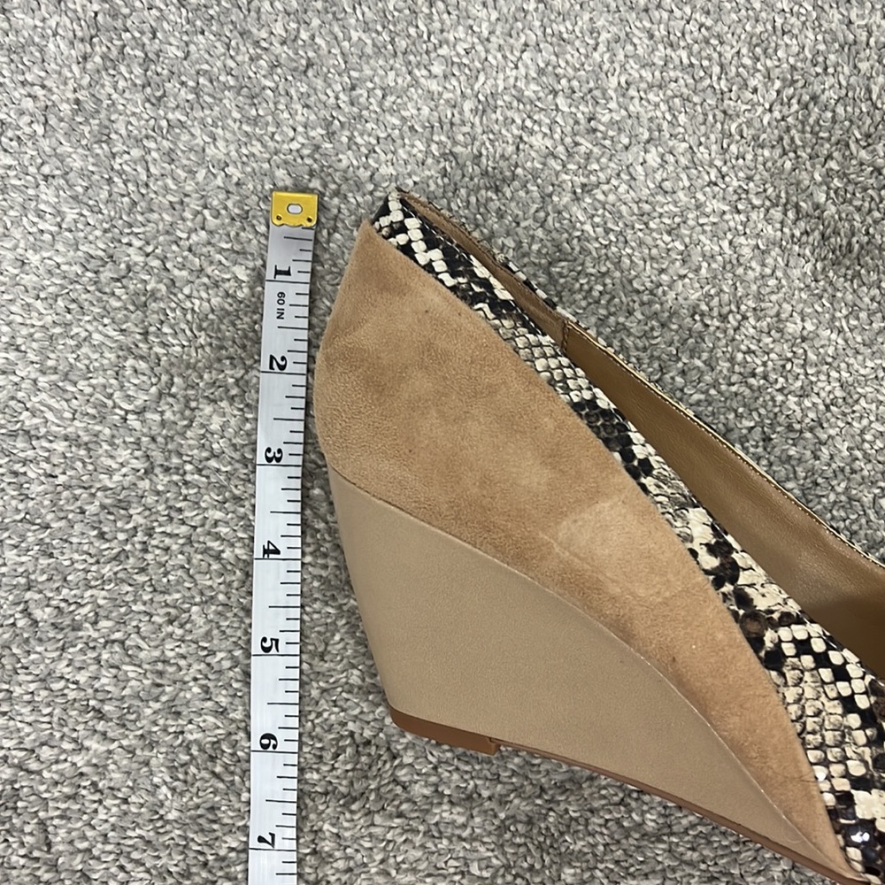 Beige Snake-Print Wedge Pumps - Picture 6 of 11